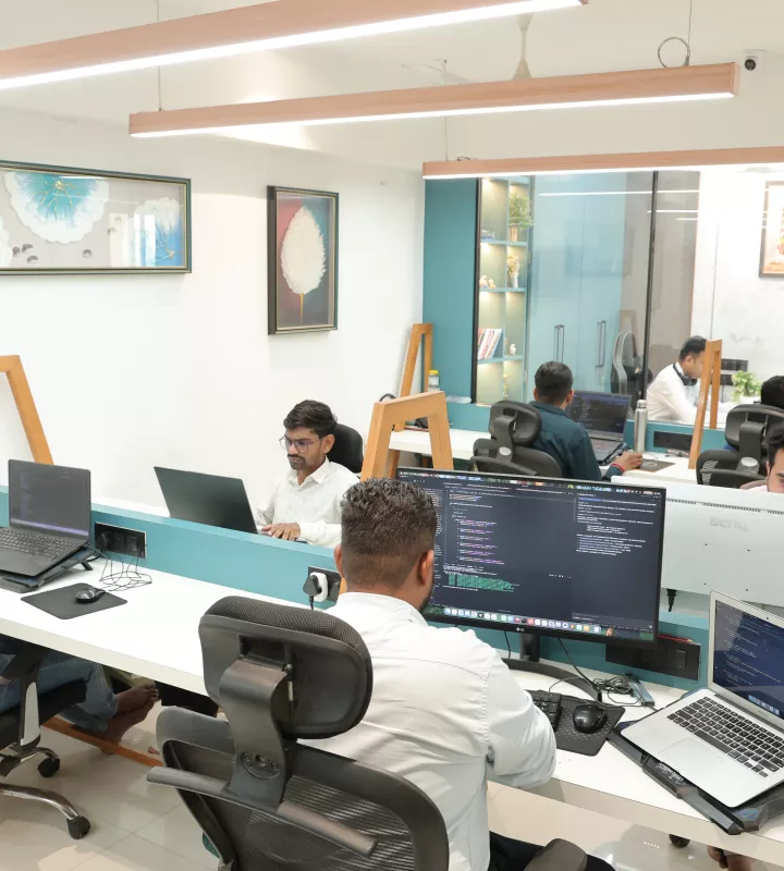 The Vital Technolabs office with the team at their desks